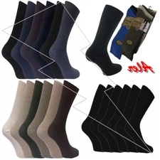 Pack of 6 & 12 Men's 100% Cotton Top Quality Socks Casual Smart Lot Size 6-11