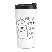 All You Need Is Love Und Einen Hund Reise Becher Tasse Welpe Lustig Thermo