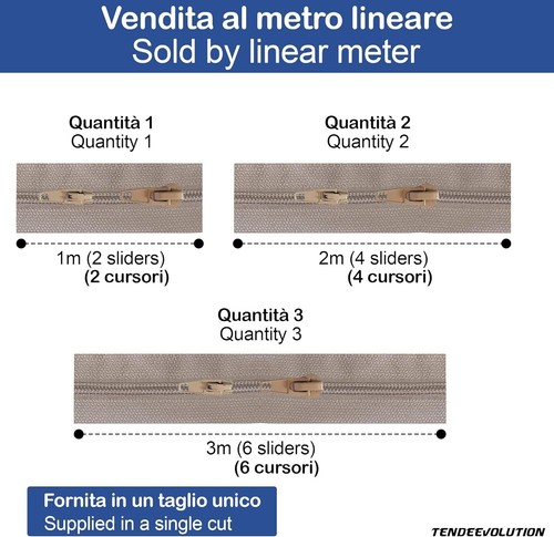 Reißverschluss Mit Doppeltem Schieber Unteilbar Dauerhafte Schließung Pro Meter - Bild 3 von 6