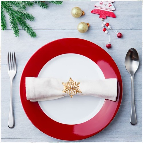 1-18pcs Christmas Napkin Rings Holder Xmas Party Dinner Metal Ring Towel Decor - Picture 6 of 20