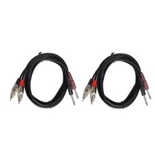 2Pcs 6.3mm Male Mic Cables to 2 RCA Audio Auxiliary Stereo Y Splitte Cable 8ft