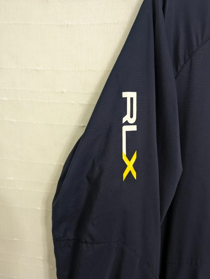 RLX mens L golf jacket navy blue full zip mesh breathable performance - Image 4 of 4
