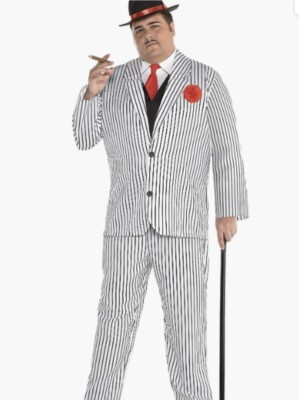 Suit YourselfAdult Big Gangsta Pin Stripe Suit Plus Size XXL(48-52).Missing Hat.