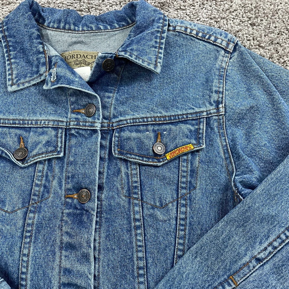 Jordache Jacket Youth SIze 12/14 Blue Denim Button Up Cotton Kids Girls - Изображение 3 из 4