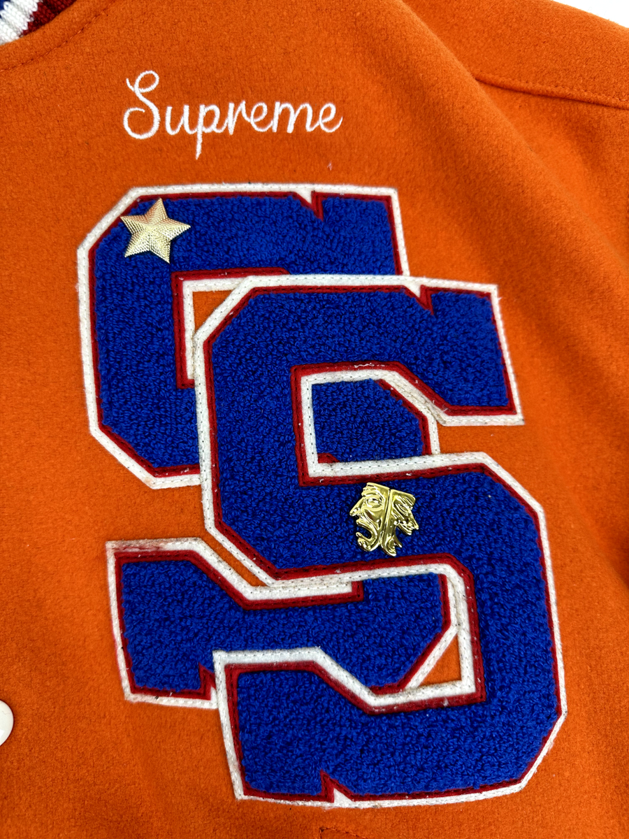 SUPREME TIGER VARSITY JACKET ORANGE SIZE SMALL FW23 WEEK 1 SUPREME TIGER VARSITY JACKET ORANGE SIZE SMALL FW23 WEEK 1