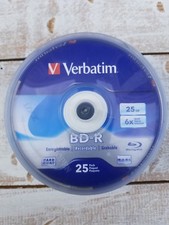 Verbatim 97457 BD-R 25GB 6X with Branded Surface - 25pk Spindle Blu-Ray Disc New