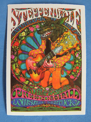 Music STICKER ~ STEPPENWOLF Concert Poster Freedom Hall, Louisville, KENTUCKY
