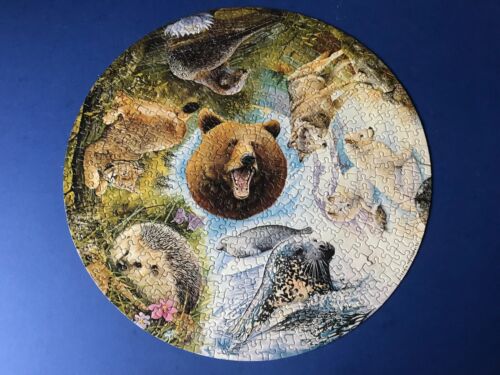 Waddingtons 500 Piece Circular Jigsaw Puzzle, Nordic Animals, 1990 Complete - Picture 7 of 7