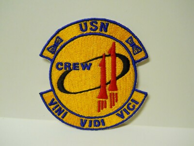 USN United States Navy VINI VIDI VICI Crew 11 Embroidered Patch 4'' NOS RARE