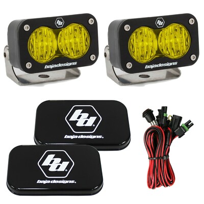 Baja Designs S2 Sport 5000K Amber Wide Cornering LED Light Pods With Rock Guards