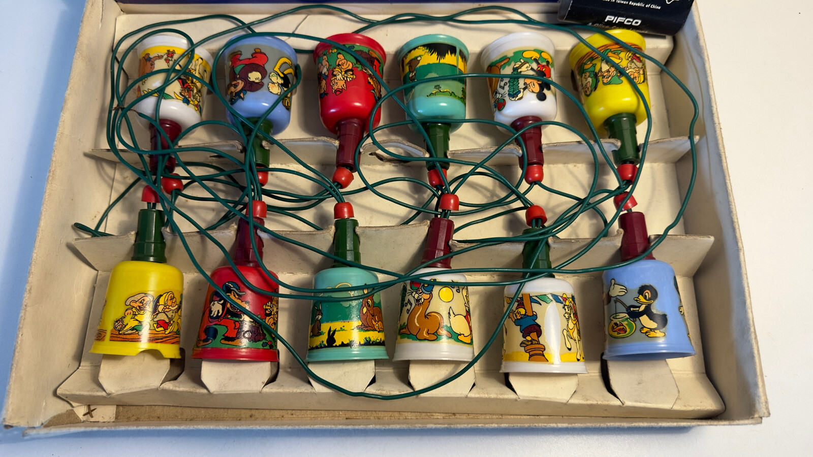 Vintage Mazda Disney Christmas Lights Bell Shaped in Original Box eBay