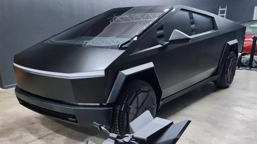 Tesla Cybertruck DIY PPF Paint Protection Wrap Color Change Matte Black Satin