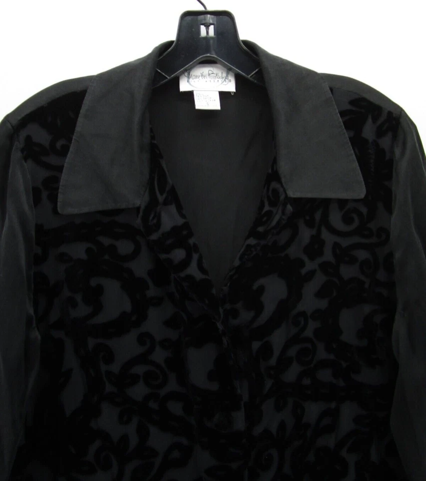 Blusa DE COLECCIÓN Diane Von Furstenberg Top Mujer Pequeña Negra Terciopelo Seda Noches* Foto 2 de 4