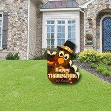 Happy Thanksgiving Personalized Turkey 16.3"x21.8" Yard Sign