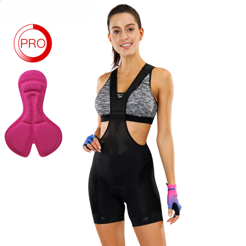 Women Cycling Bib Shorts 1/3 Super Short Summer Soft 3D Sponge Shockproof Pad