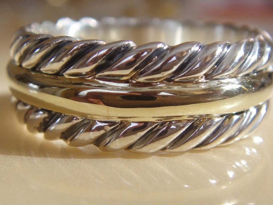 850 DAVID YURMAN GOLD SILVER MENS CHEVRON RING size10 eBay