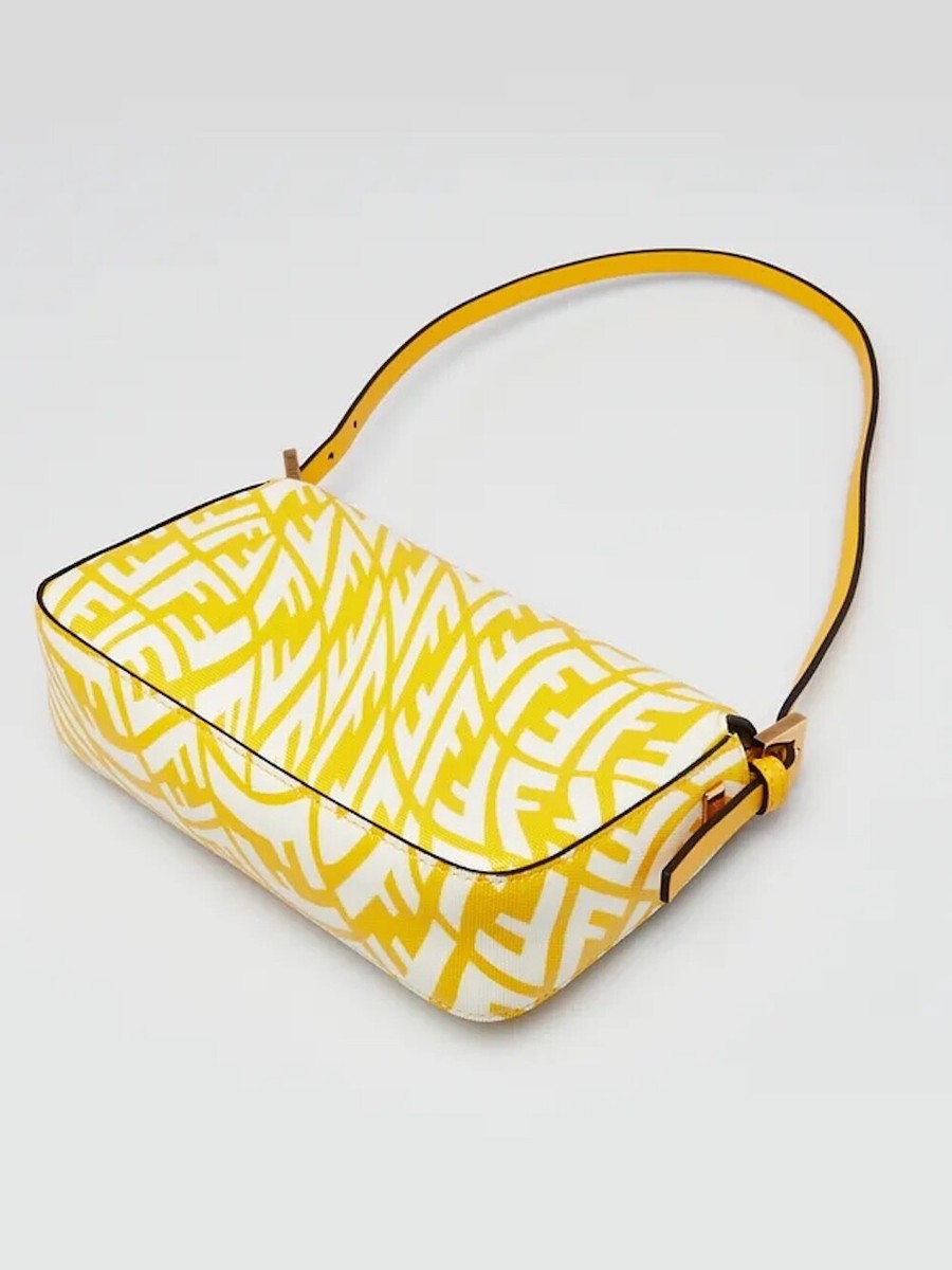 FENDI SARAH COLEMAN YELLOW FF VERTIGO BAGUETTE BAG MINI | eBay