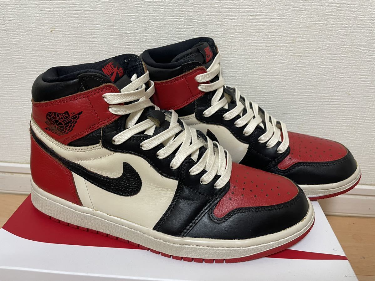 NIKE Men 9.5US Air Jordan 1 High Og Bred Toe Homage Retro | eBay