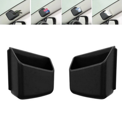 2Pcs Car Accessories Phone Card key Organizer Interior Storage Box Holder Black