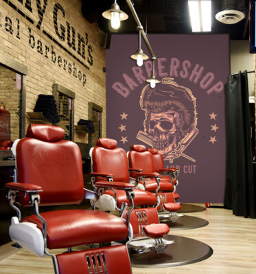 3D Purple Charm G3492 Hair Cut Barber Shop Wallpaper Wall Murals Self-adhesive E