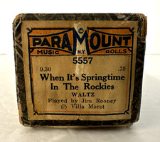 Paramount Player Piano Word Song Roll "WHEN IT'S SPRINGTIME IN THE ROCKIES" 5557