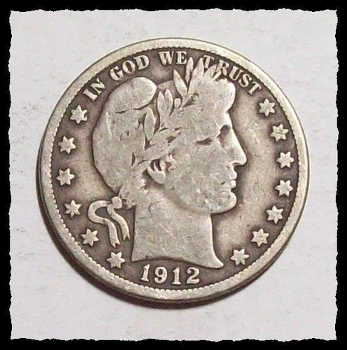 1912-S BARBER HALF DOLLAR NICE Original  Sharp VG+  #19D13