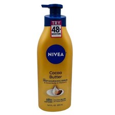 NIVEA Cocoa Butter Body Lotion with Deep Nourishing Serum, 16.9 Fl Oz Pump Bottl