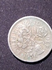 1956 Elizabeth II Sixpence Coin / free UK 2nd class postage.