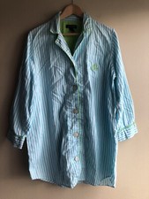 Lauren Ralph Lauren Blue Striped Button Up Women s Shirt Size XL