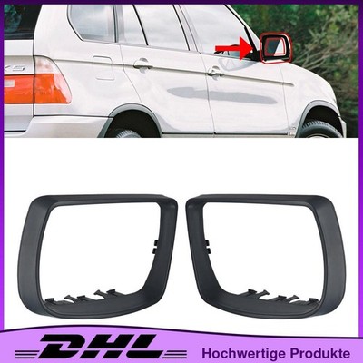 1Paar L+R Spiegel Kappen Blendring Gehäuse Außenspiegel Für BMW E53 X5 00-06