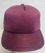 Vintage 80s YA Foam Trucker Hat Snapback Cap Adjustable Rope Blank Maroon