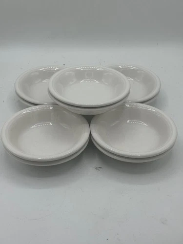 FIESTA WHITE Set of 8 Dessert Fruit Berry Bowls 5 3/8" HLC USA Fiestaware