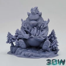 Chibi Tank | 3-Inch Resin Model Kit | Solo Leveling Shadow Bear in Forest Scene