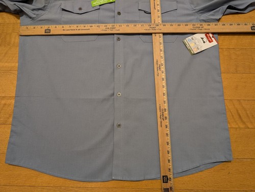 NWT Wrangler Shirt Men 2XL XXL Regular Fit Blue Convertible Sleeve System - NEW - Picture 6 of 6