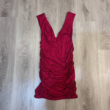 Red Ruched Bodycon Mini Dress Size Small