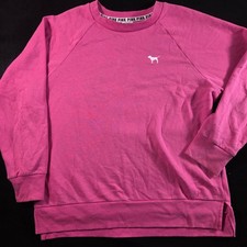 Victorias Secret PINK Hot Pink Crewneck Sweatshirt Dog Logo Pullover Medium