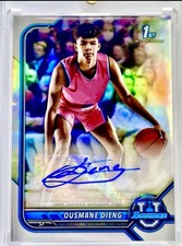 2021-22 Bowman U Chrome Prospect Silver Refractor Auto #BCPAOD Ousmane Dieng RC