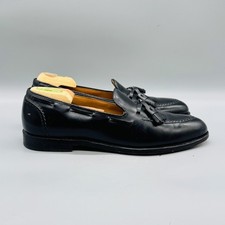 Cole Haan Shoes Mens 10.5 B Black Leather Tassel Loafers Slip On Made USA Vtg