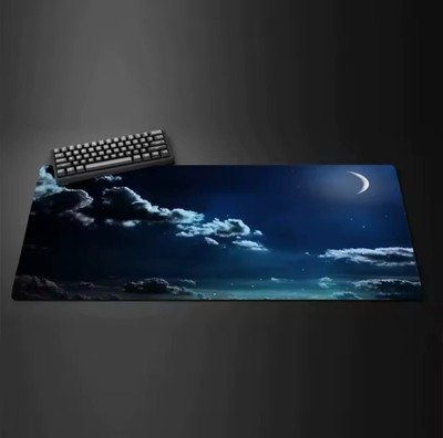 Desk Mat, Mouse Pad, Keyboard Mat, Desk Pad; Sky, Moon Design