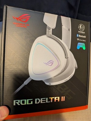 ASUS ROG Delta II 2 Wireless RGB Gaming Headset for PC/Mac, Xbox, PS5, PS4 White