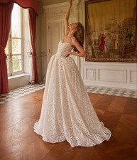 Sweet Princess Lace wedding dress retro bridal gown zipper back evening dress