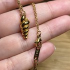18k Yellow Gold Plated Spiral Shell Charm Pendant Necklace 12-18in Rope Chain SS — photo 1