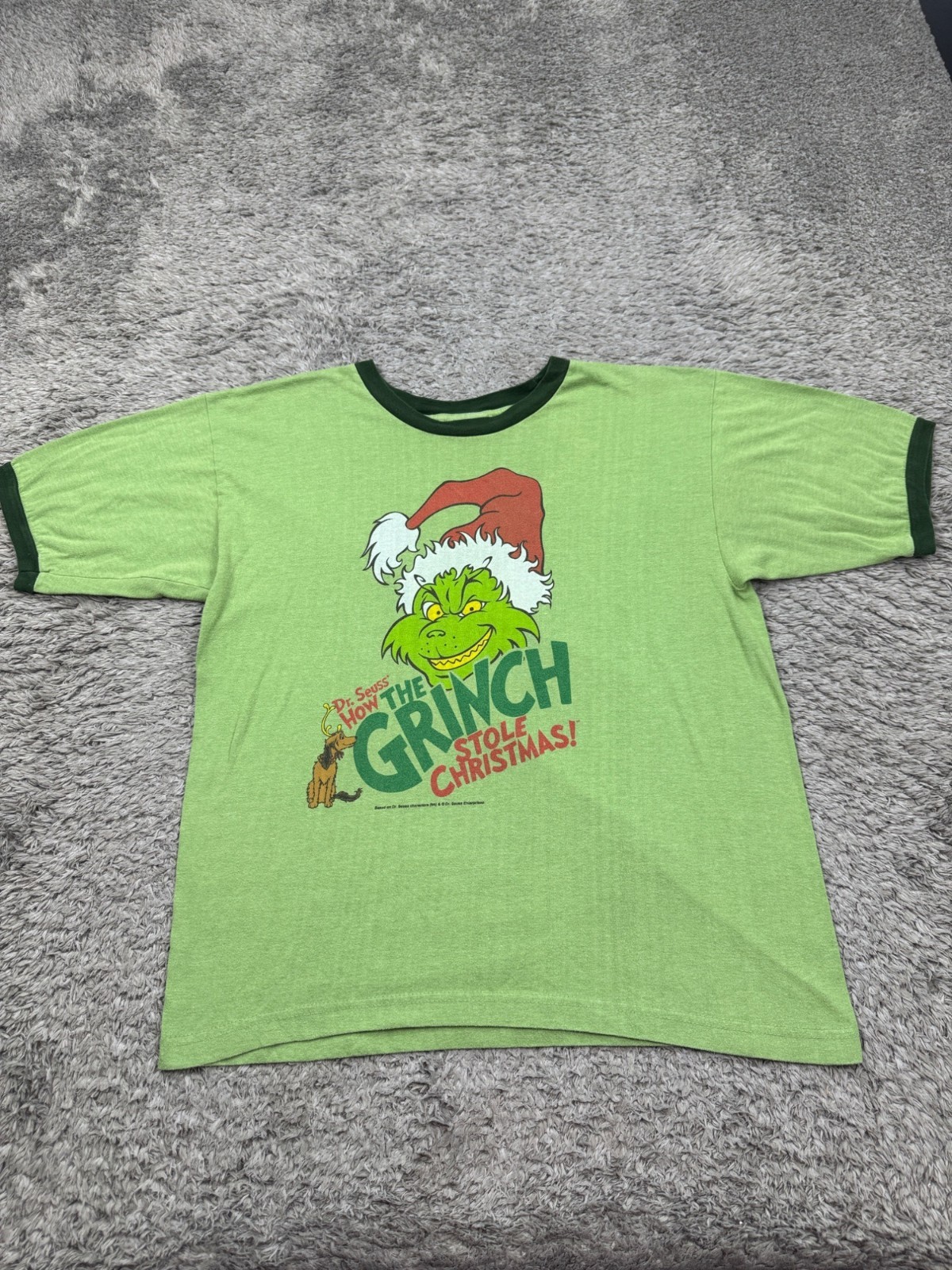 Vtg Dr Seuss Shirt Adult Large Graphic How The Grinch Stole Christmas Movie Tee