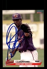Signed Baseball Card Auto Luis Perdomo 2008 Carolina League Top Prospects