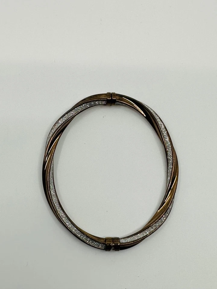 Brazalete Ovalado Vicenza Plata Esterlina Chocolate Brillo Retorcido (8") Foto 3 de 4