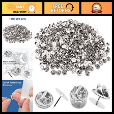 260 Pin Backs Set - Blank Butterfly Clutch Holders, Locking Enamel Pin Backings