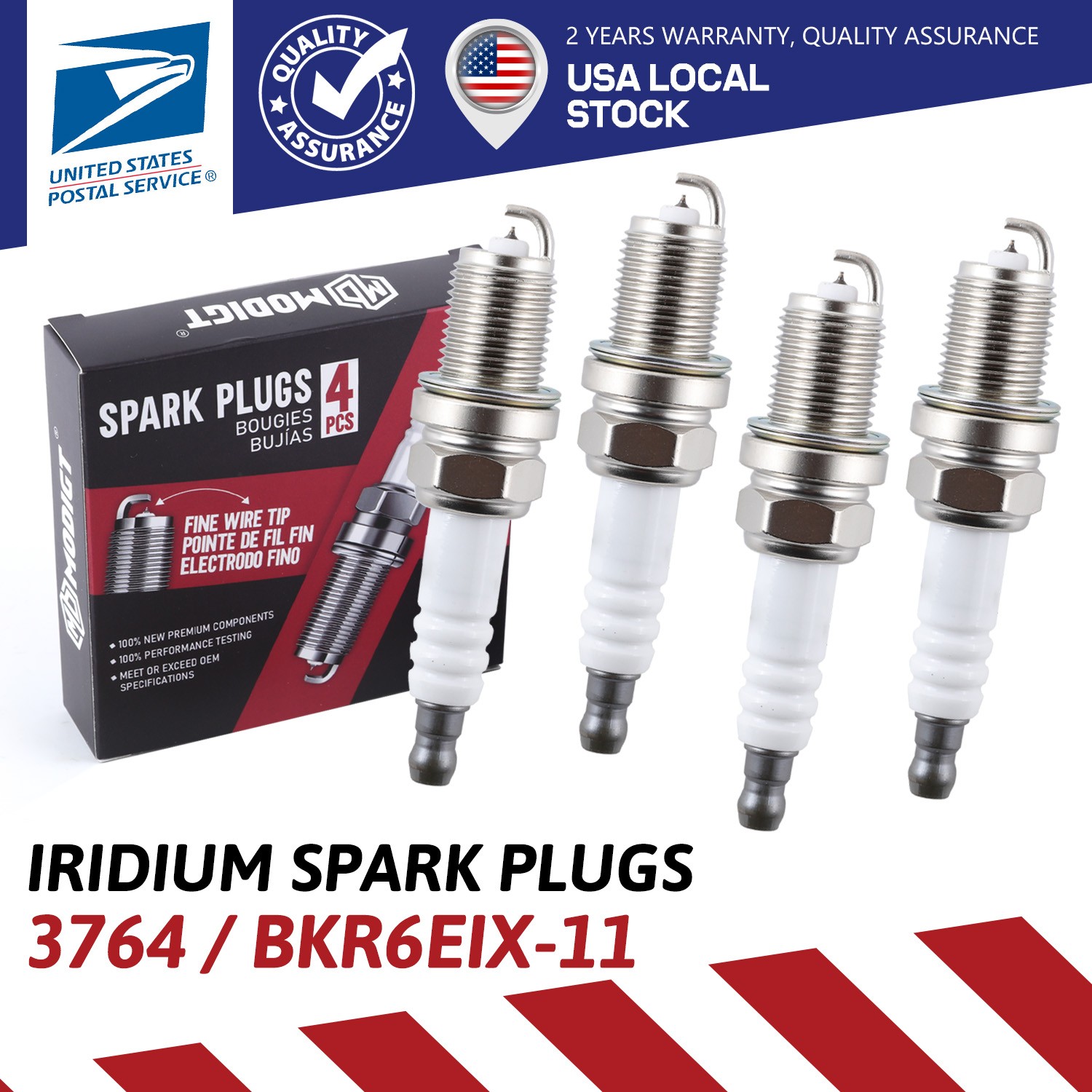 4Pcs Spark Plugs BKR6EIX-11 For NGK 3764 Iridium IX BKR6EIX11 for Lexus Nissan