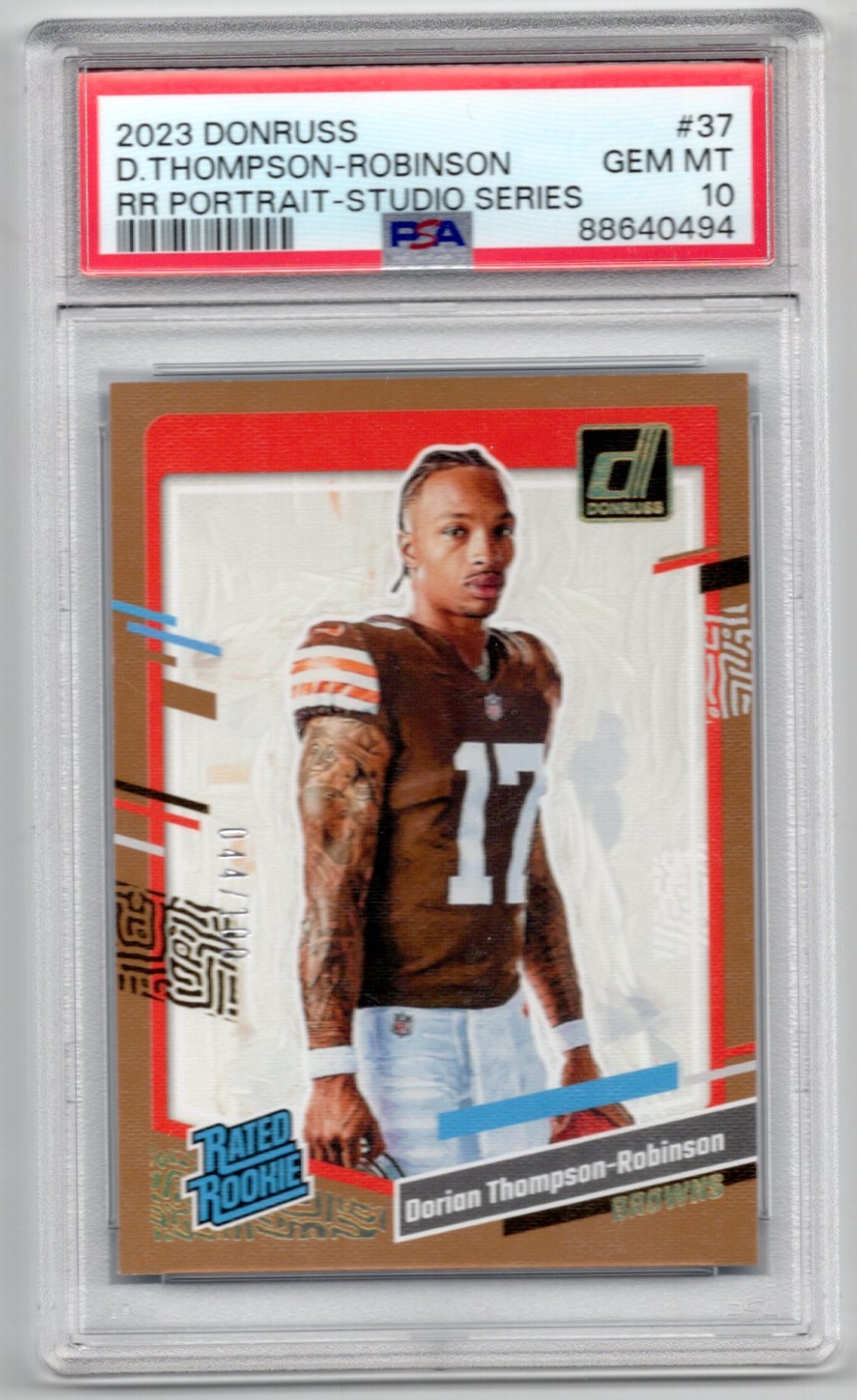 Dorian Thompson-Robinson Panini Donruss Rated Rookies Portrait #37 Studio Series
