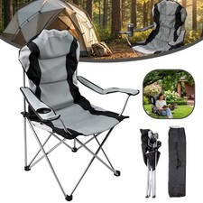 Image of Heavy Duty Steel Folding Chair Ergonomic 2 Armrests Fast Fold for Outdoor Travel