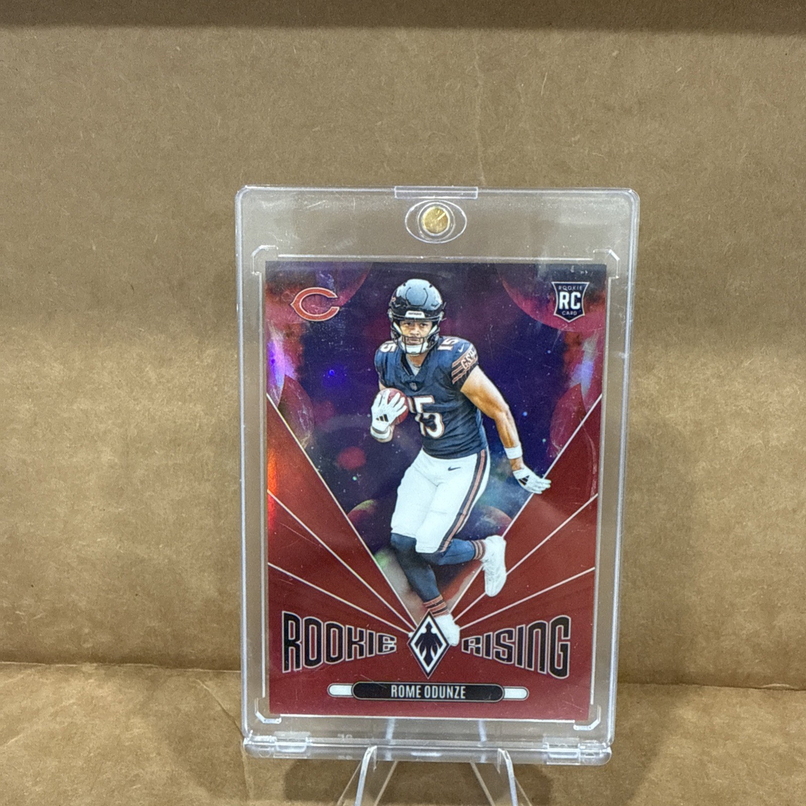 2024 Panini Phoenix Rookie Rising Red Rome Odunze Rookie RC BEARS /99 Jersey #